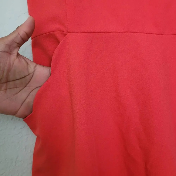 Market and Spruce Womens Mini Dress Size M Orange Solid Polyester Sleeveless - Picture 5 of 9